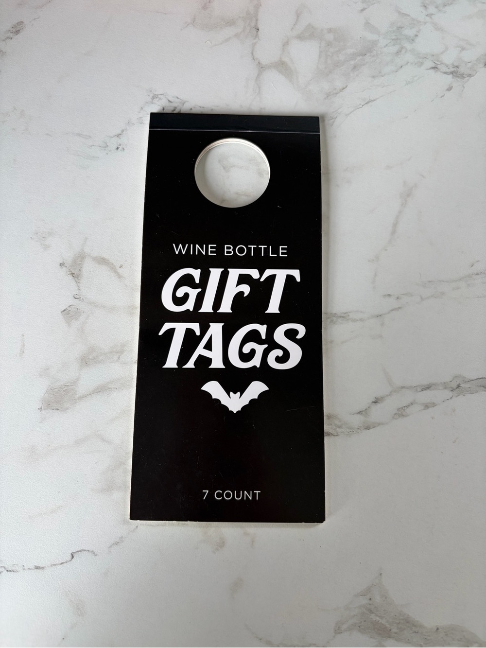 Target Black Wine Bottle Gift Tags with White Lettering - 7 Count